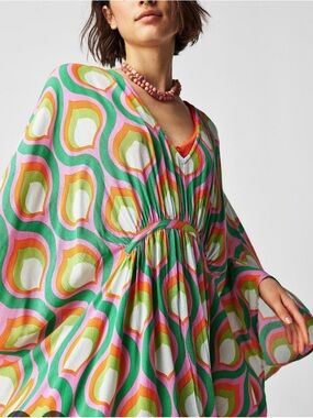 Rare Free People Groovy Baby Maxi Kaftan